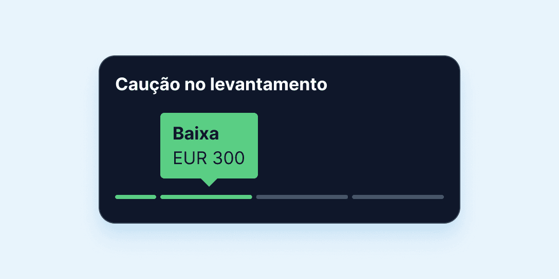 Lembre-se que tem que deixar uma caução